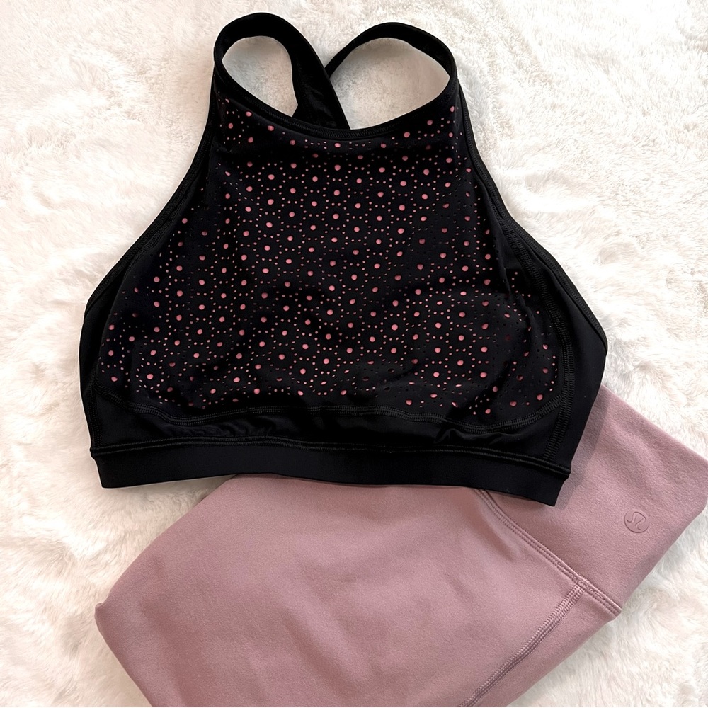 Lululemon Colour Me Quick Bra Black / Flash Light Tone Size 4 - Picture 12 of 13